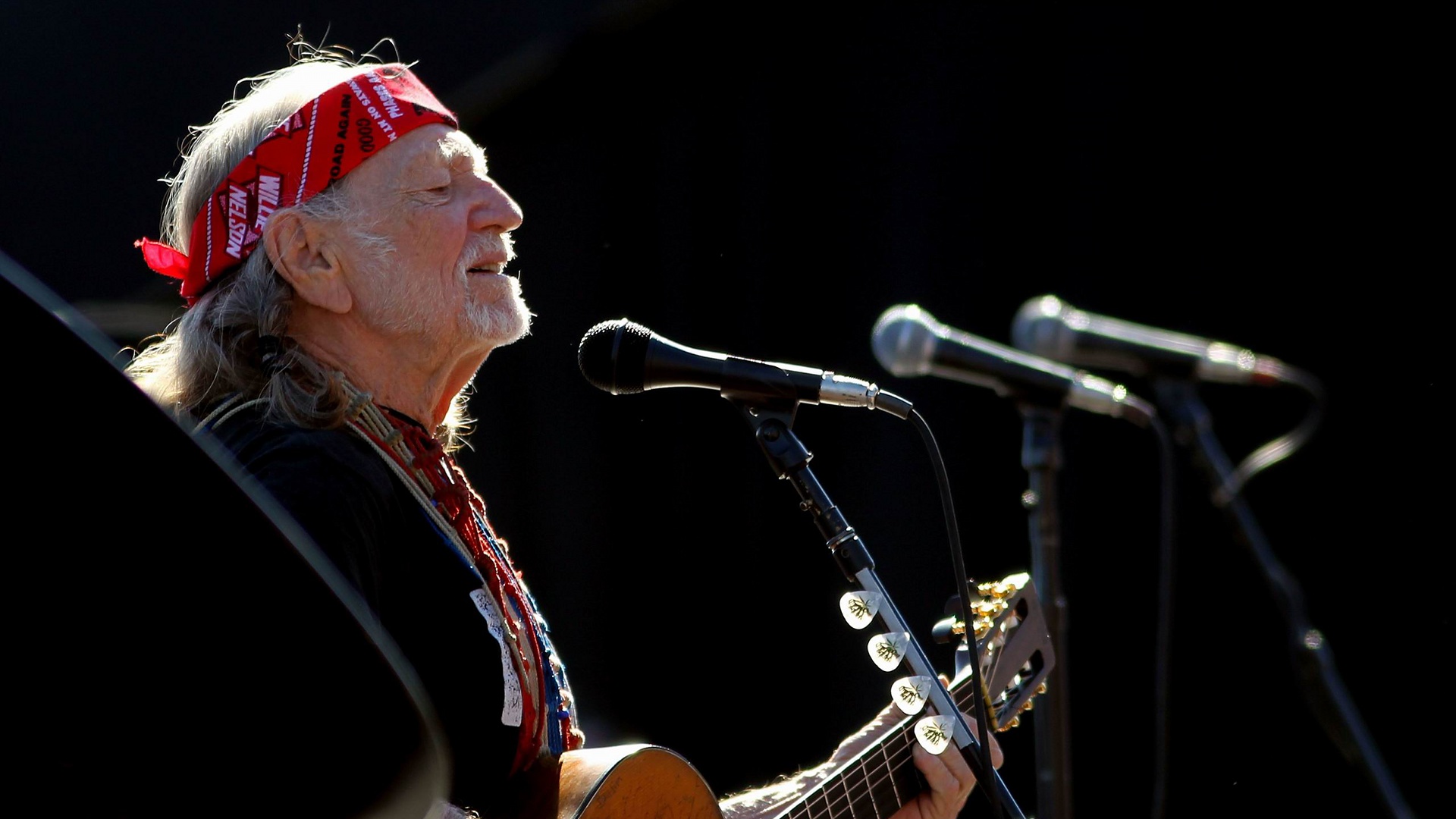 willie, Nelson, Country, Microphone, Concert, Guitar Wallpaper