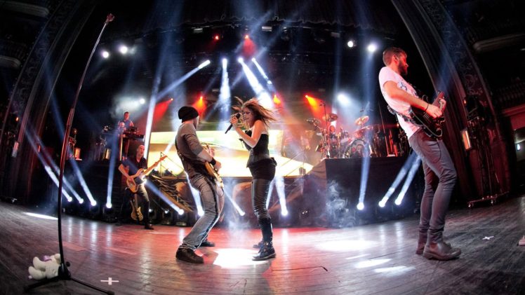 within, Temptation, Gothic, Metal, Symphonic, Sharon, Heavy, Adel, Microphone, Concert, Guitar, Drums HD Wallpaper Desktop Background