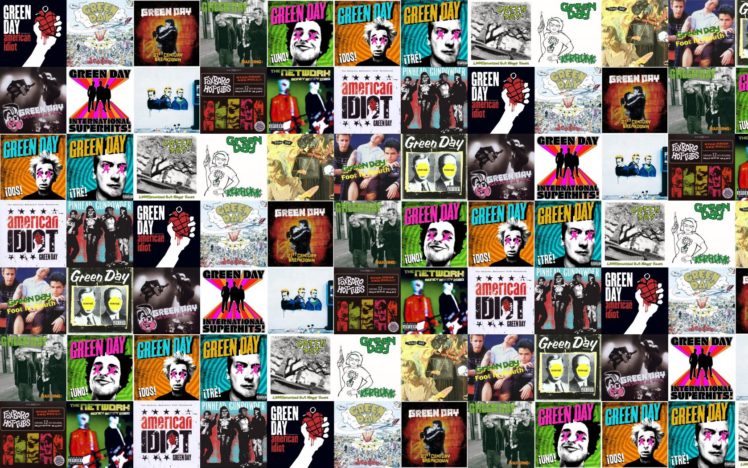 collage, Tile, Tiles, Music, Green, Day, Punk, Pop punk HD Wallpaper Desktop Background