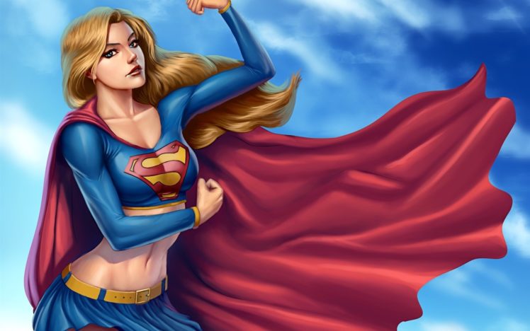 supergirl, Dc, Comics, Superhero blue red, 1920×1200 HD Wallpaper Desktop Background