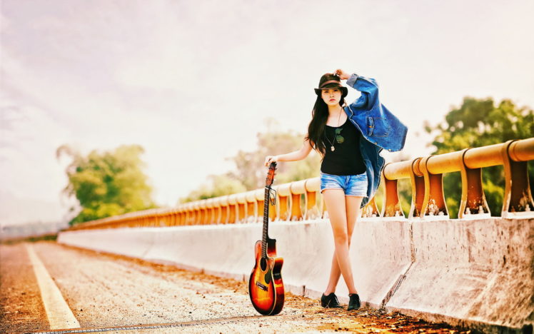 girl, Guitar, Music, Mood HD Wallpaper Desktop Background