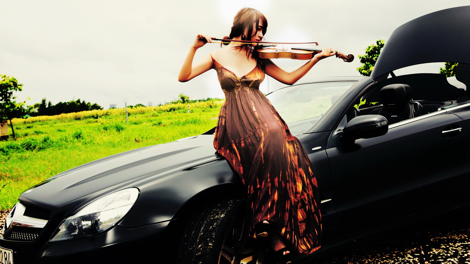 girl, Music, Violin Wallpaper