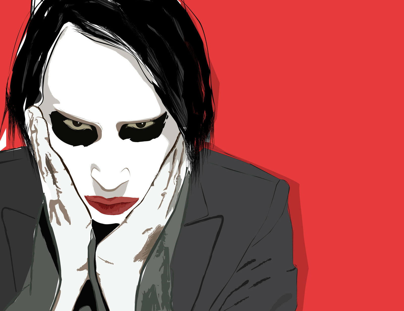 marilyn, Manson, Industrial, Metal, Rock, Heavy, Shock, Gothic, Glam, En Wallpaper