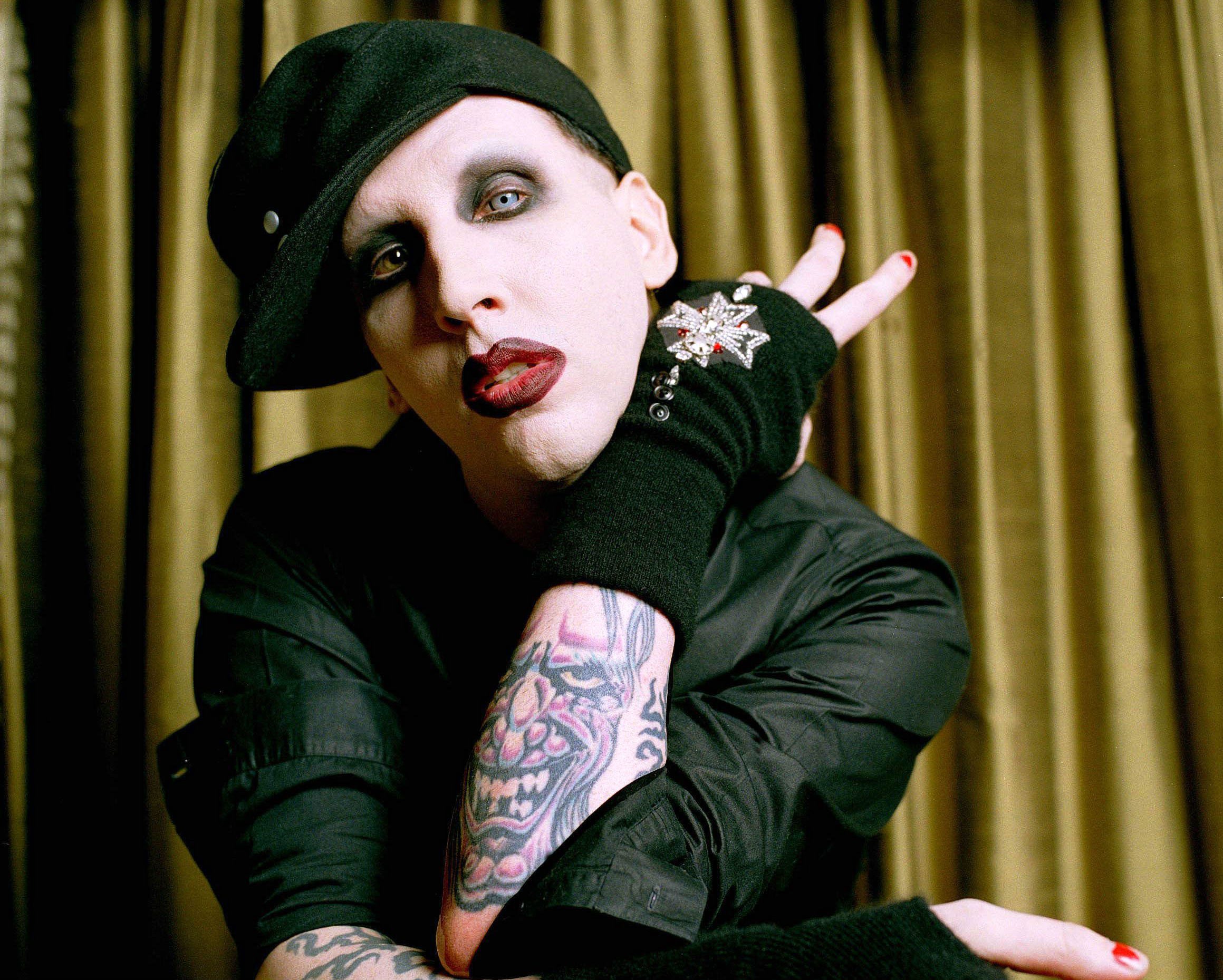 marilyn, Manson, Industrial, Metal, Rock, Heavy, Shock, Gothic, Glam, Tattoo, Fn Wallpaper