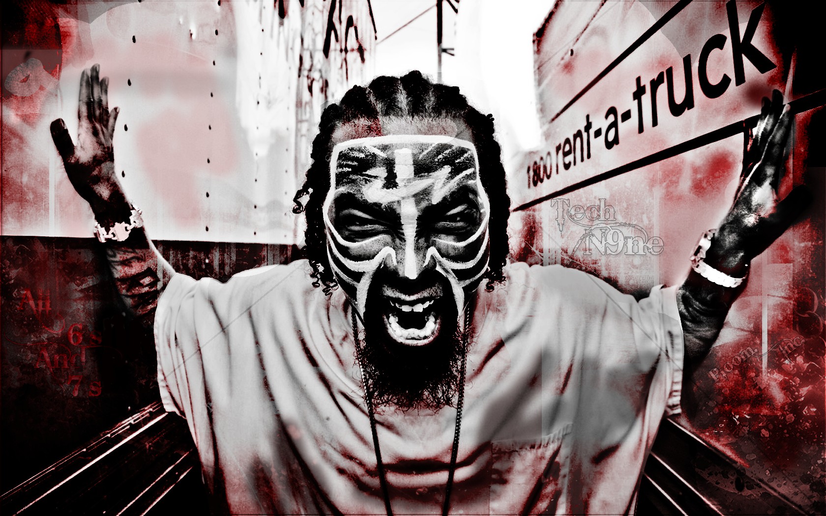 tech, N9ne, Gangsta, Rapper, Rap, Hip, Hop, Dark