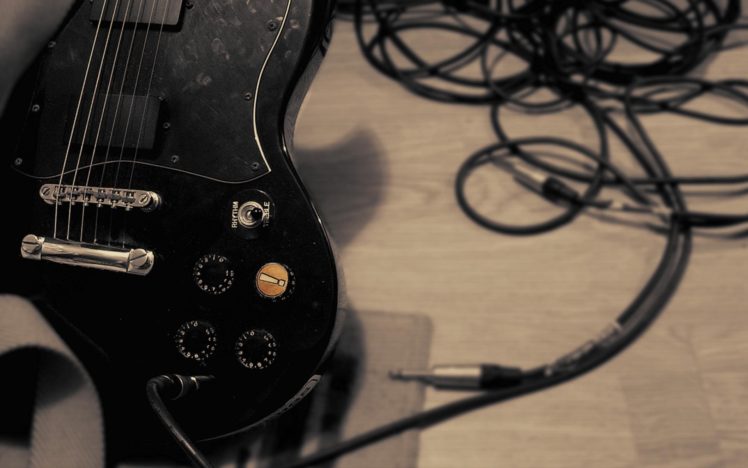 floor, Black, Music, Guitars, Pickup, Trucks, Wire HD Wallpaper Desktop Background