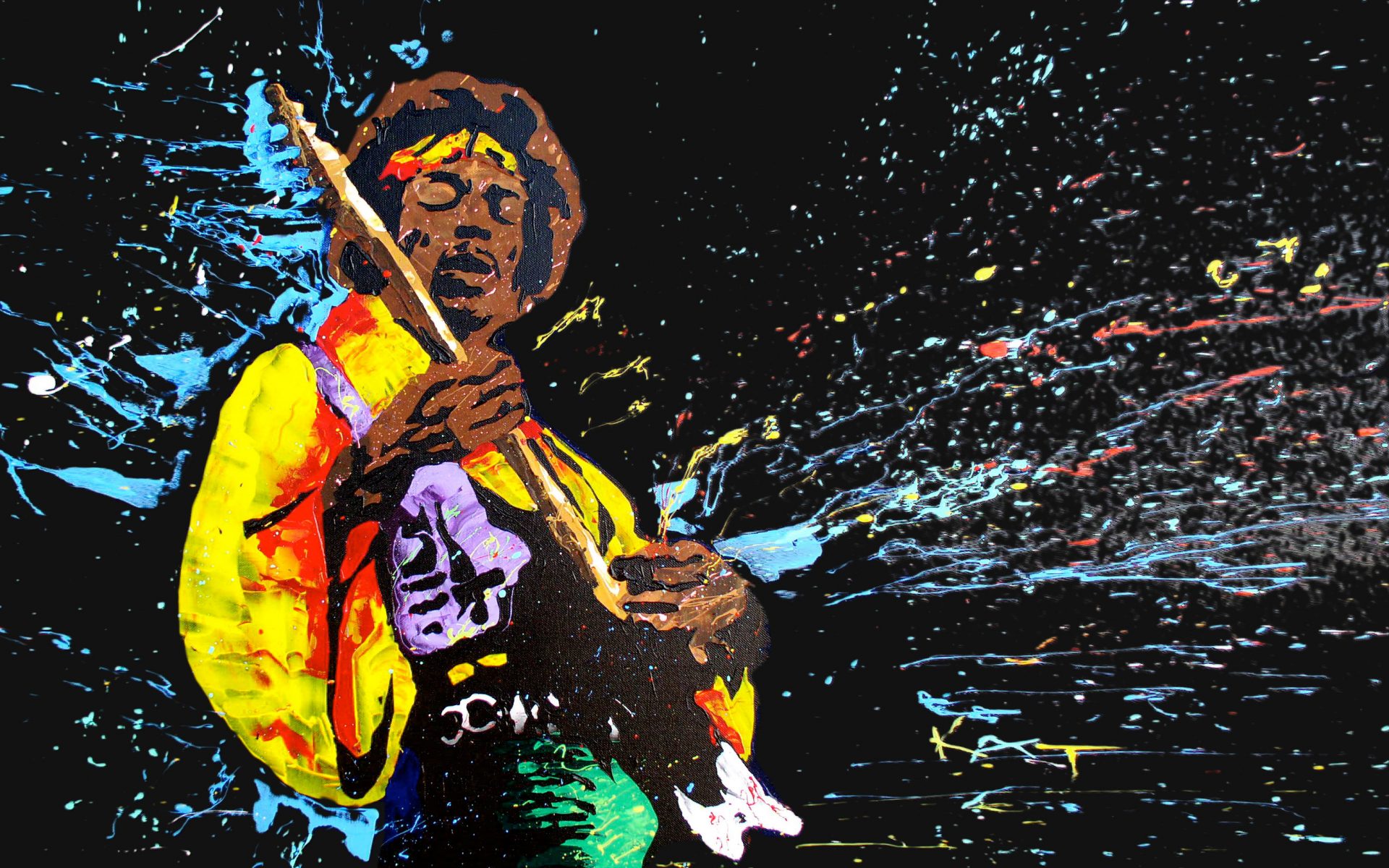 jimi hendrix, Hendrix, Music, Bands, Musicians, Abstract, Colors, Guitars Wallpaper