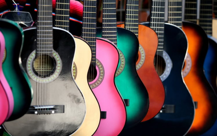 guitars, Colors, Strings, Photography HD Wallpaper Desktop Background