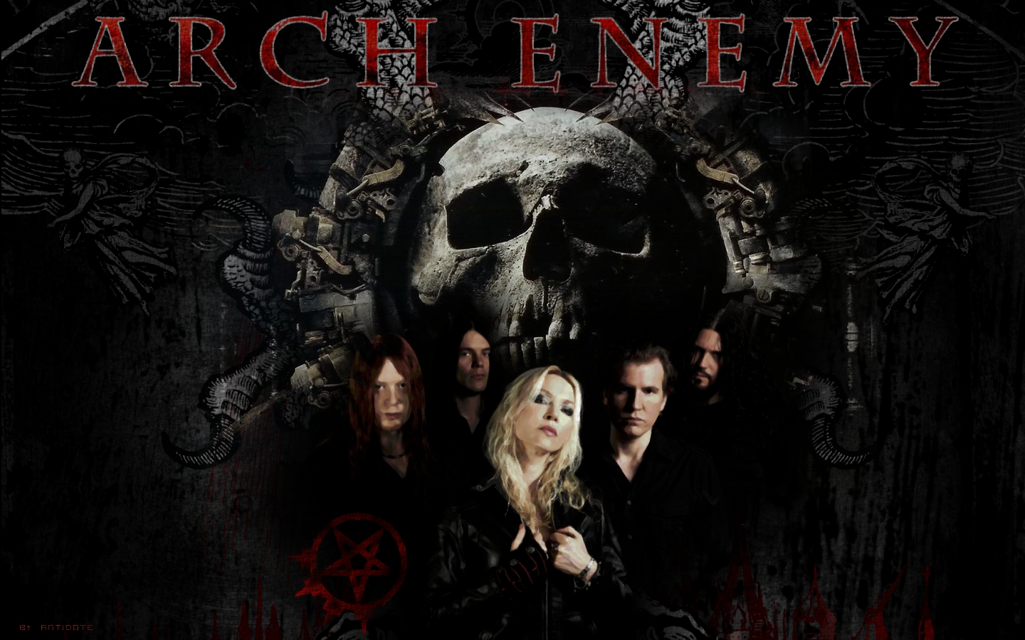Arch Enemy Groups Bands Heavy Metal Death Hard Rock Music Entertainment Angela Gossow Skulls Album Covers Wallpapers Hd Desktop And Mobile Backgrounds