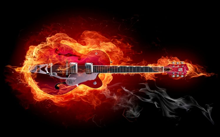 guitars, Musical, Instrument, Strings, Fire, Cg HD Wallpaper Desktop Background