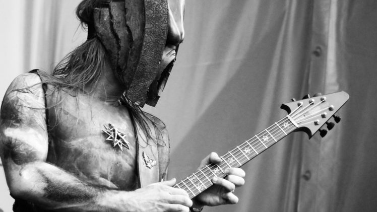 Behemoth Guitar Bw Mask Heavy Metal Black Wallpapers Hd