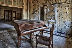 piano, Mood, Decay, Ruin, Abandonment
