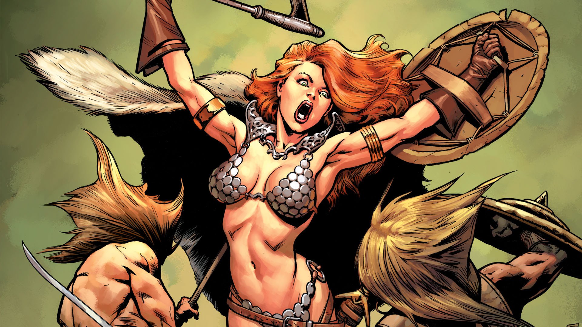 red, Sonja, Comic, Character, Hero, Sword, Bow, Beaury, Redhead, Sweet Wallpaper