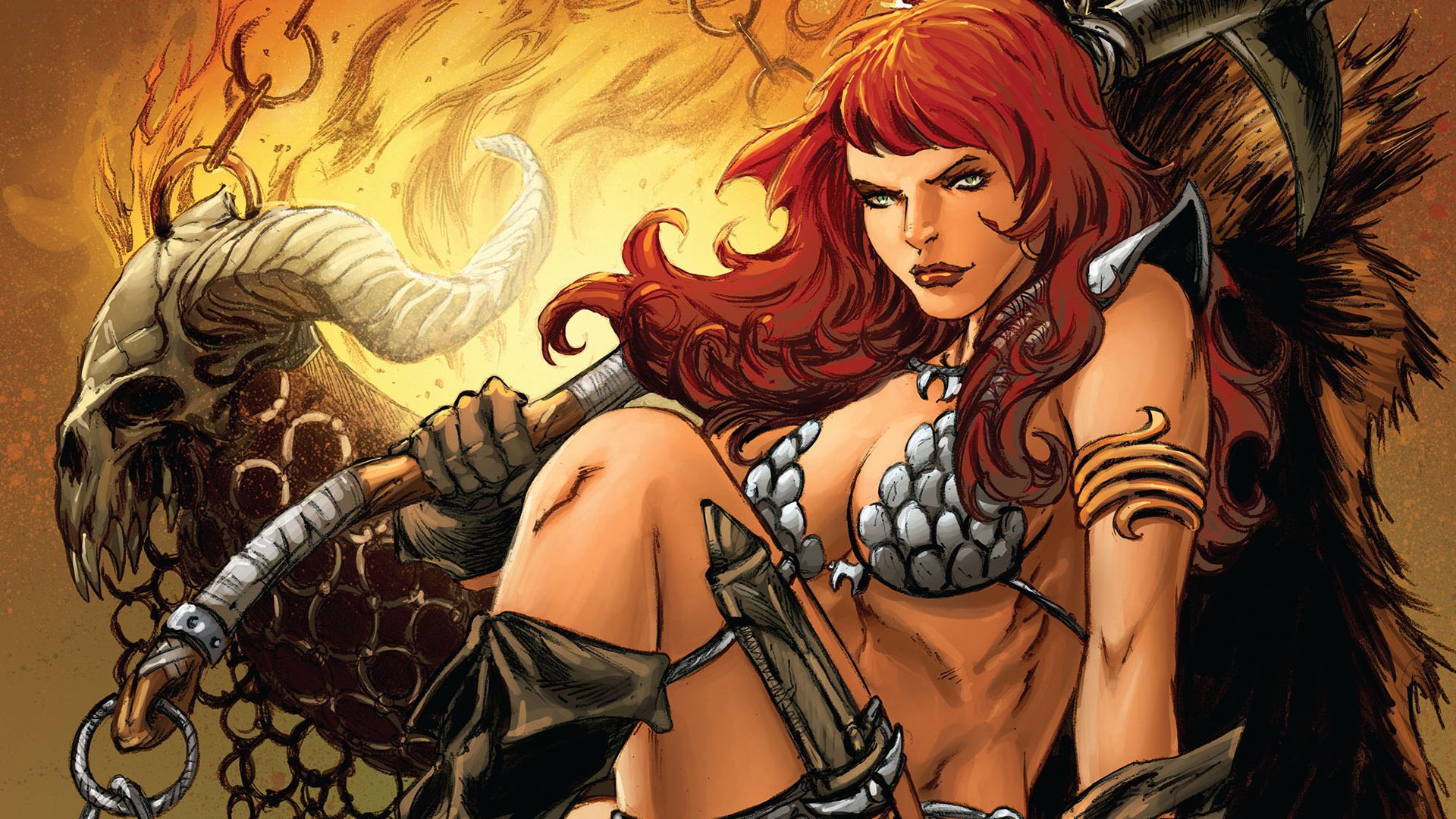 red, Sonja, Comic, Character, Hero, Sword, Bow, Beaury, Redhead, Sweet Wallpaper