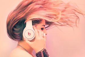 beats, Girl, With, Headphone