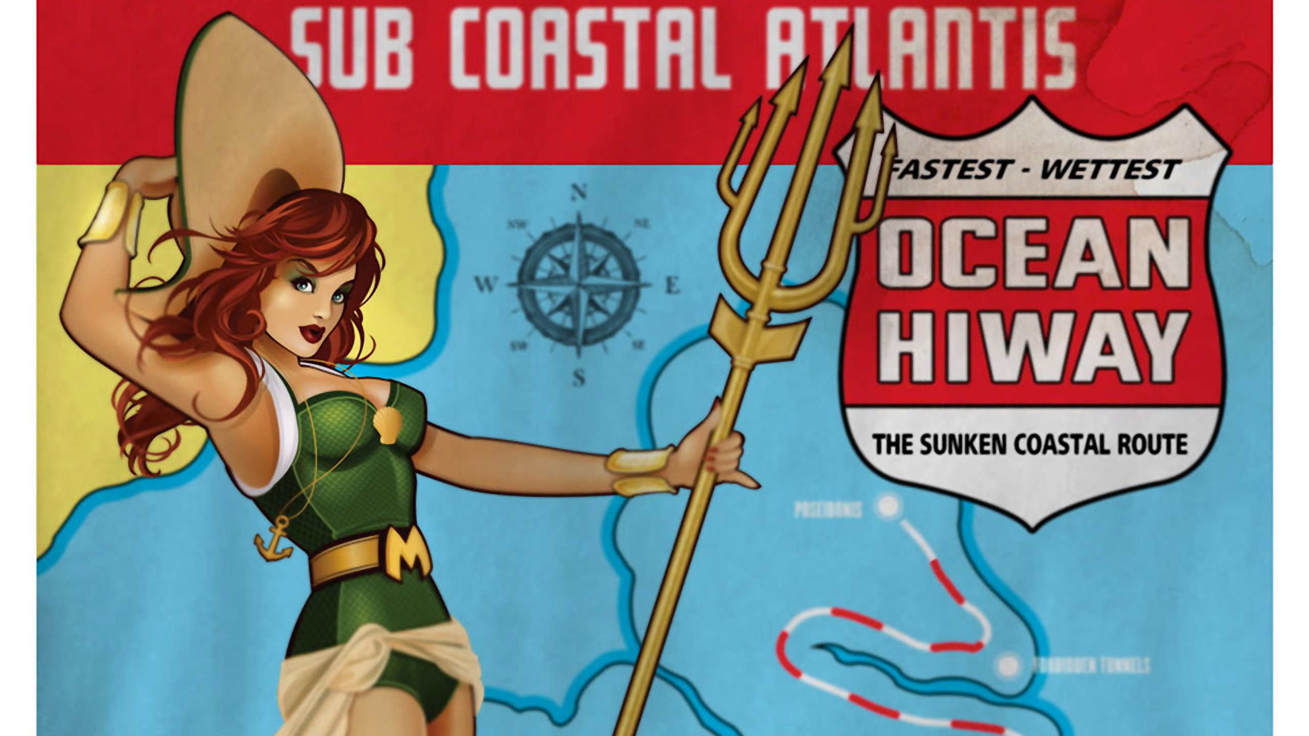 aquaman, Mera, Bombshell, Dc, Comics Wallpaper