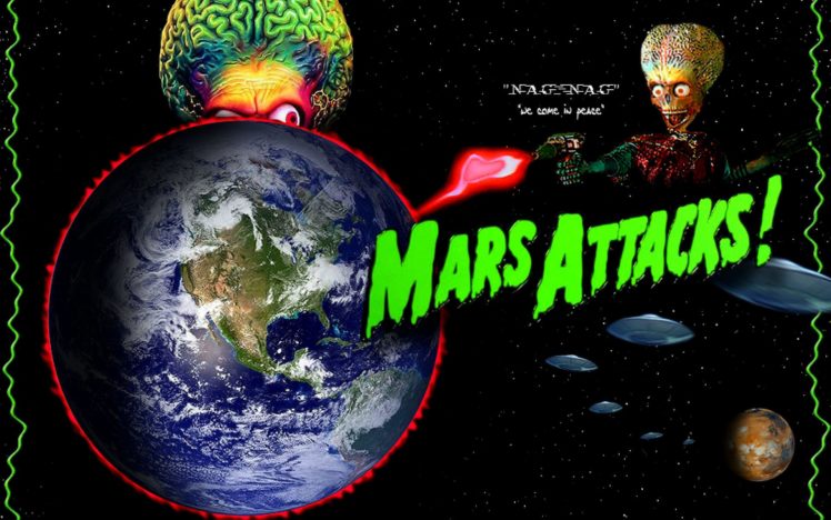 mars, Attacks, Comedy, Sci fi, Martian, Alien, Aliens, Action, 1mat, Apocalyptic, Comics, Movie, Poster HD Wallpaper Desktop Background