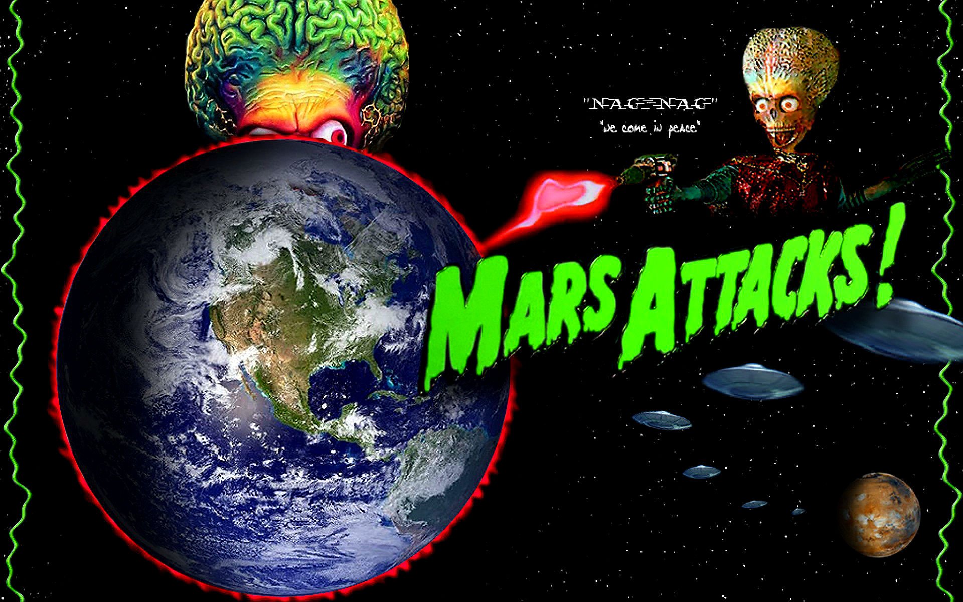 mars, Attacks, Comedy, Sci fi, Martian, Alien, Aliens, Action, 1mat, Apocalyptic, Comics, Movie, Poster Wallpaper