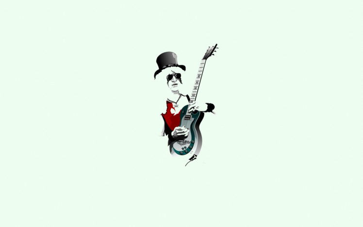 man, Guitarist, Guitar, Hat, Sunglasses, Chain, Minimalism, Slash, Guns, Roses HD Wallpaper Desktop Background