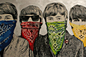 banksy, The, Beatles, Bandanna, Graffiti, Band, Group