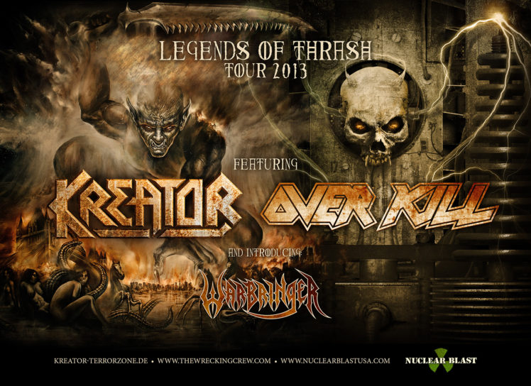kreator, Thrash, Metal, Heavy, Hard, Rock, Poster, Posters, Concert, Concerts, Overkill, Warbringer, 2013 HD Wallpaper Desktop Background