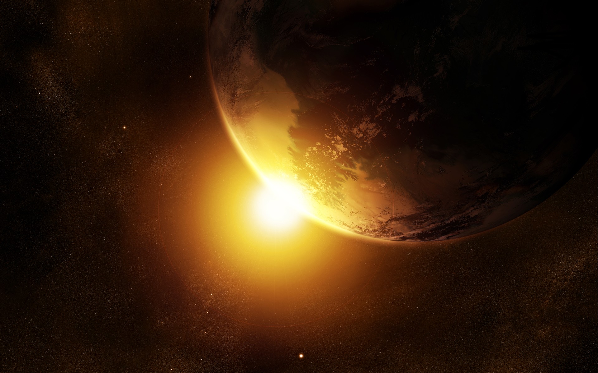sun, Outer, Space, World, Planets, Earth, Artwork Wallpaper
