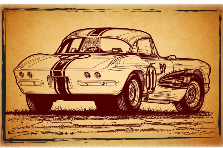 1961, Gulf, Oil, Corvette, Racer, Muscle, Classic, Hot, Rod, Rods, Hotrod, Custom, Chevy, Chevrolet, Race, Racing HD Wallpaper Desktop Background