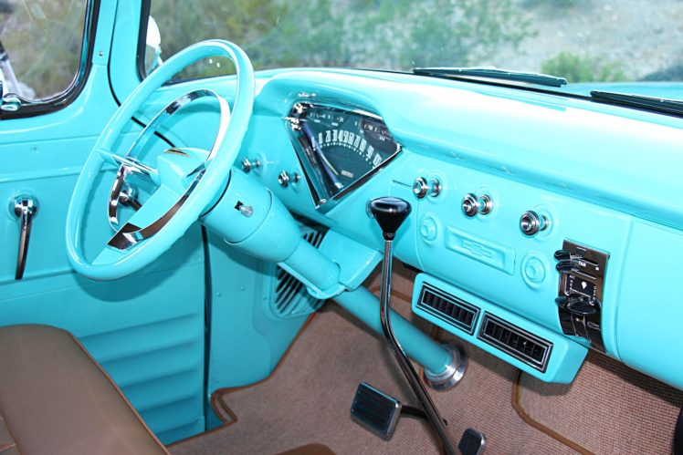 1956, Chevrolet, 3100, Truck, Pickup, Classic, Blue HD Wallpaper Desktop Background