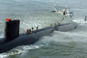 submarino, Helicoptero, Rescate, Mar