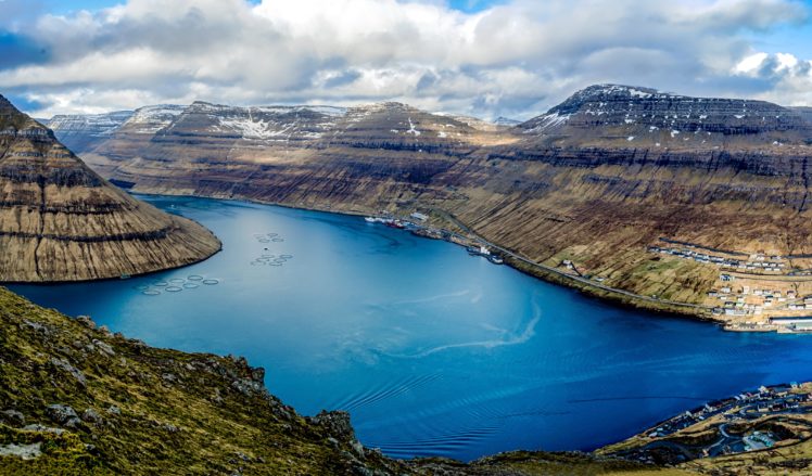denmark, Lake, Mountains, Clouds, Klaksvik, Faroe, Islands, Nature, Wallpapers HD Wallpaper Desktop Background