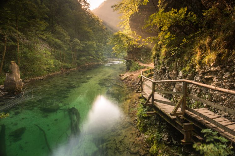 slovenia, Rivers, Crag, Bled, Nature, Wallpapers HD Wallpaper Desktop Background
