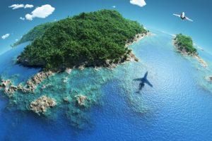 tropics, Sea, Island, Forests, Airplane, Nature, Wallpapers