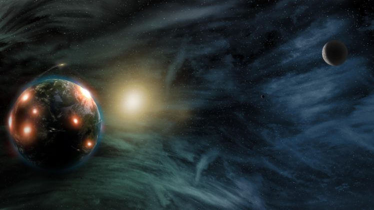 planet, Stars, Starlight, Explosion, Sci fi HD Wallpaper Desktop Background