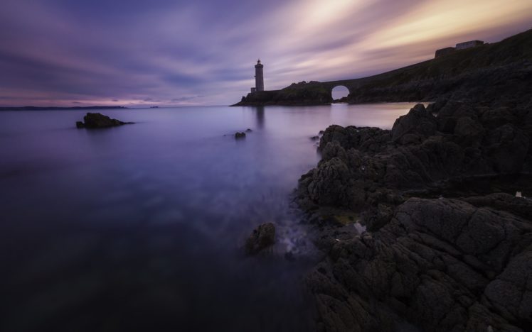 lighthouse, Ocean, Rocks, Stones, Nature HD Wallpaper Desktop Background