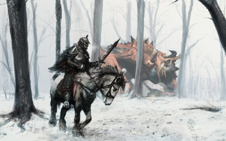 horse, Monster, Horseman, Forest, Man, Warrior, Art HD Wallpaper Desktop Background