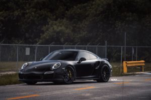 black, Porsche, 911, Turbo, S, Adv1, Wheels, Cars
