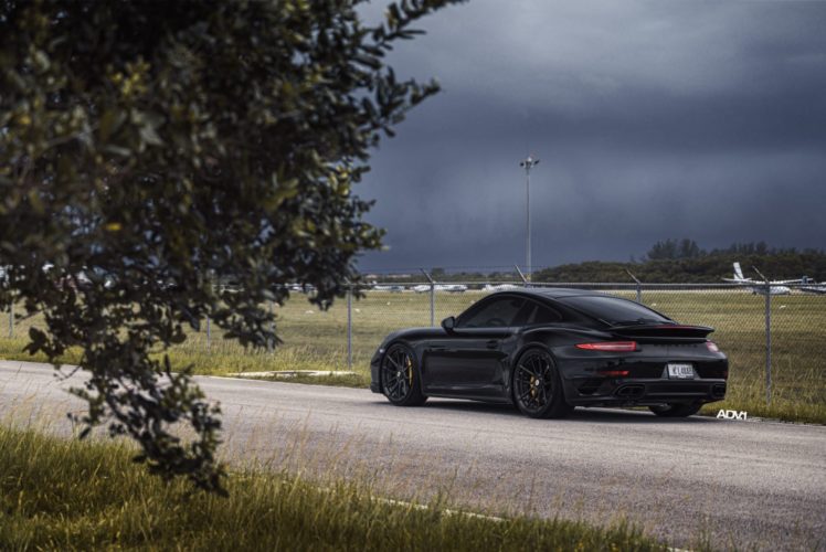 black, Porsche, 911, Turbo, S, Adv1, Wheels, Cars HD Wallpaper Desktop Background