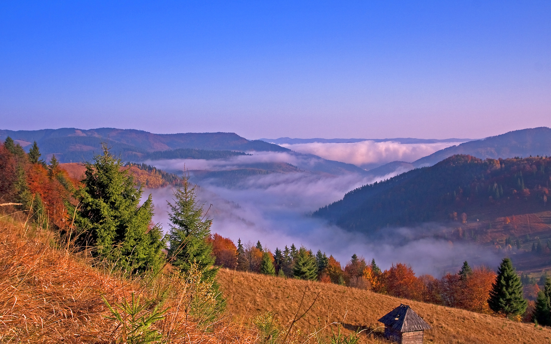Горы Румынии осень