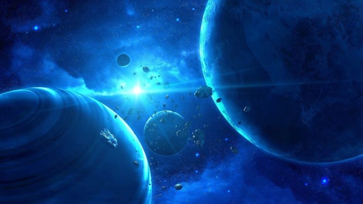 asteroids, Art, Planet, Space, Nebula HD Wallpaper Desktop Background