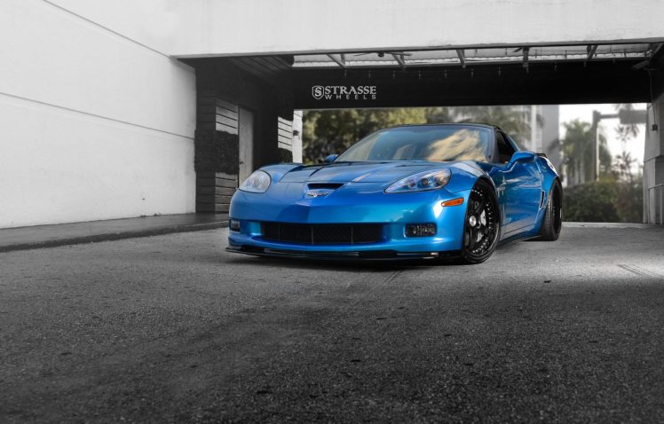 strasse, Wheels, Corvette, Gransport,  c6 , Cars, Blue HD Wallpaper Desktop Background