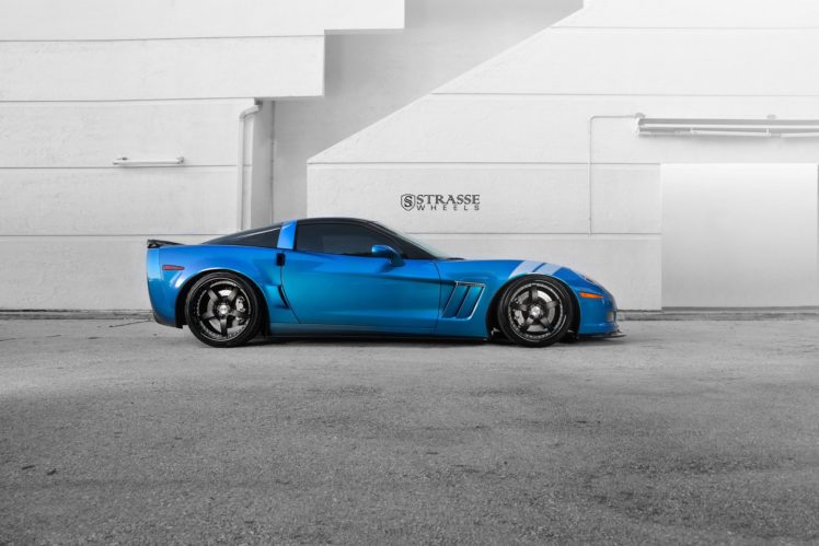strasse, Wheels, Corvette, Gransport,  c6 , Cars, Blue HD Wallpaper Desktop Background