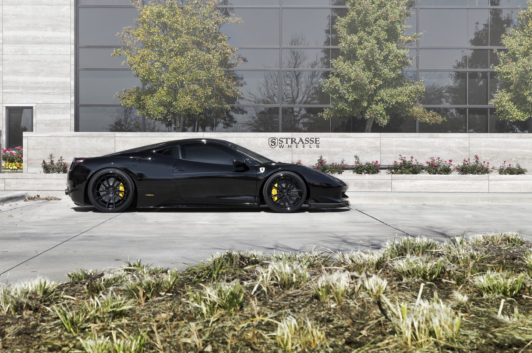 strasse, Wheels, Ferrari, 458, Italia, Black, Cars Wallpaper
