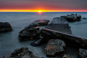 ocean, Rocks, Stones, Sunset, Shore