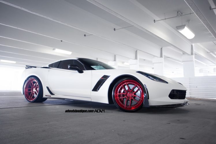 chevy, Corvette,  c7 , White, Cars, Z07, Adv1, Wheel HD Wallpaper Desktop Background