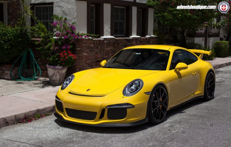 , Porsche, 991, Gt3, Cars, Yellow, Hre, Wheels HD Wallpaper Desktop Background