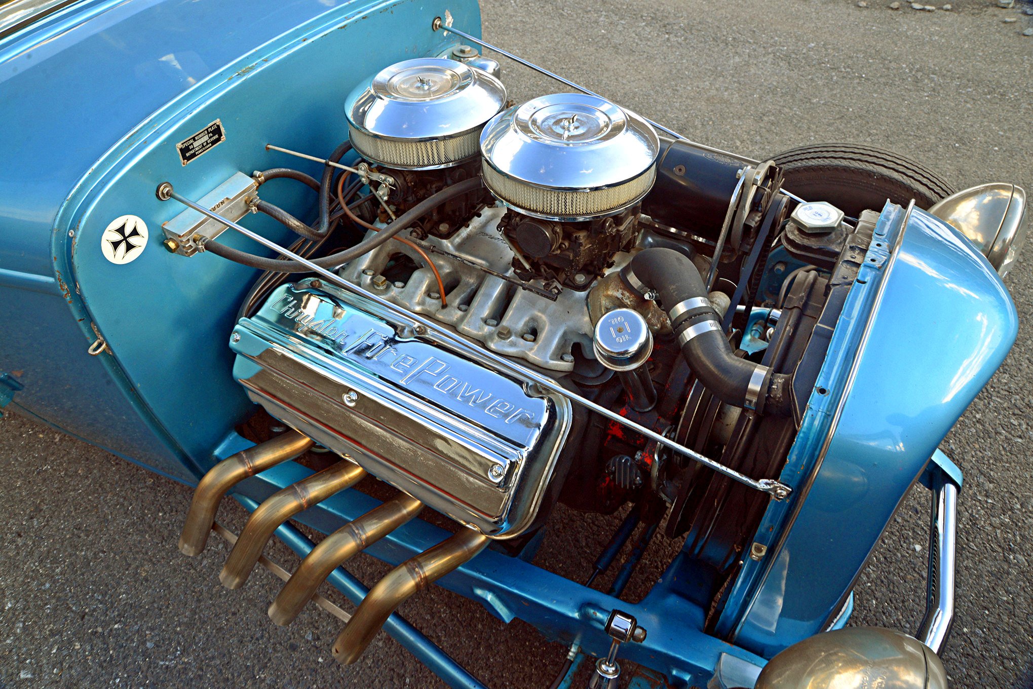 1932, Ford, Five window, Coupe, Hot, Rod, Blue Wallpaper