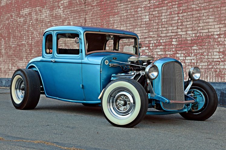 1932, Ford, Five window, Coupe, Hot, Rod, Blue HD Wallpaper Desktop Background