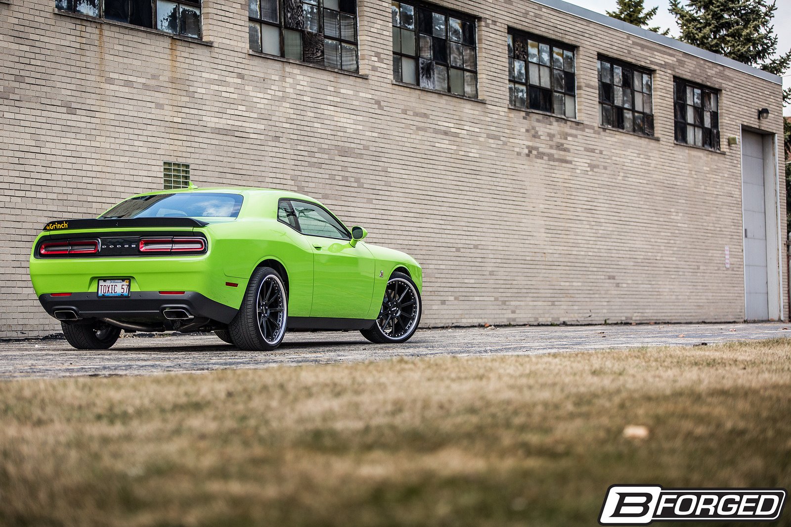 b forged, Wheel, Dodge, Challenger, Cars, Green Wallpaper