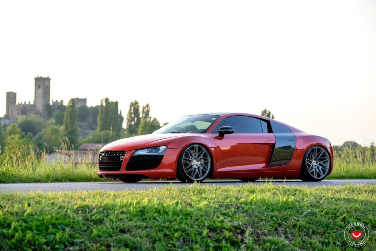 red, Audi, R8, Vossen, Wheels, Cars HD Wallpaper Desktop Background