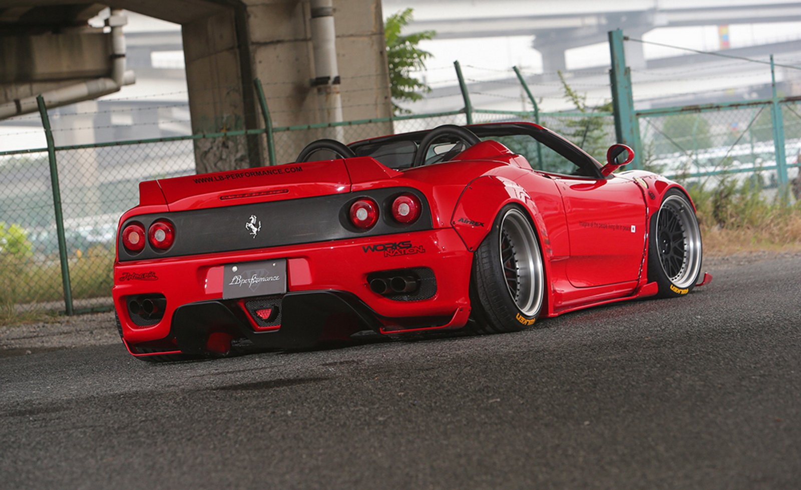 liberty, Walk, Modified, Wide, Body, Kit, Ferrari, F360, Convertible, Cars, Red Wallpaper